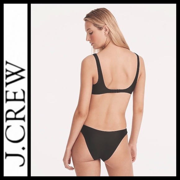 NWT J.Crew Square Neck Bikini Top in Navy - Picture 4 of 7